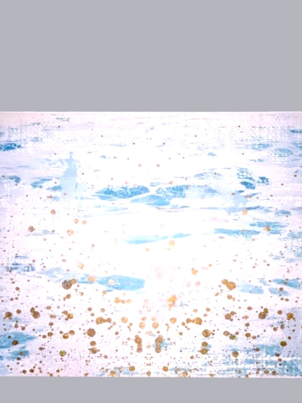 Oliver Gal Abstract Ocean-Inspired Canvas Print in White, Blue & Gold